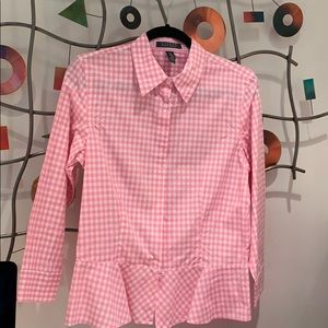 Button down pink and white gingham Shirt